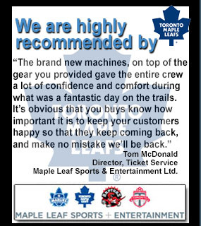recommended by the toronto maple leafs snowmobile, atv, jet ski rentals
