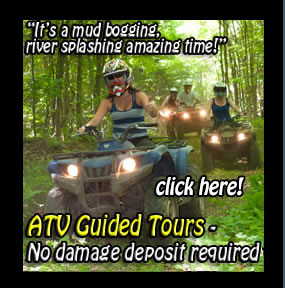 atv guided tours from your resort or accommodation in muskoka. hotels, motels, resorts in muskoka