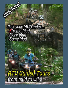 atv guided tours from your accommodation in muskoka, resort, hotel, motel or muskoka cottage