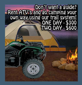 atv camping muskoka after staying at your accommodation - hotel motel resort come with us atv camping!