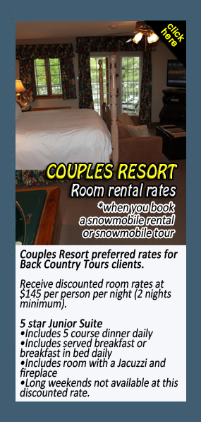 Back Country Tours Snowmobiling at Couples Resort Muskoka
