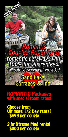 atv romantic getaway packages sand lake cottages & inn, haliburton